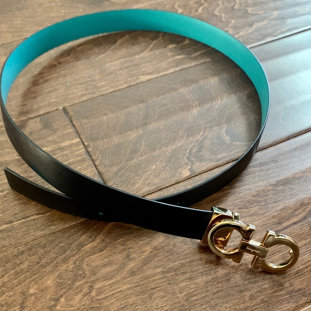 Salvatore Ferragamo Reversible Black Leather Belt